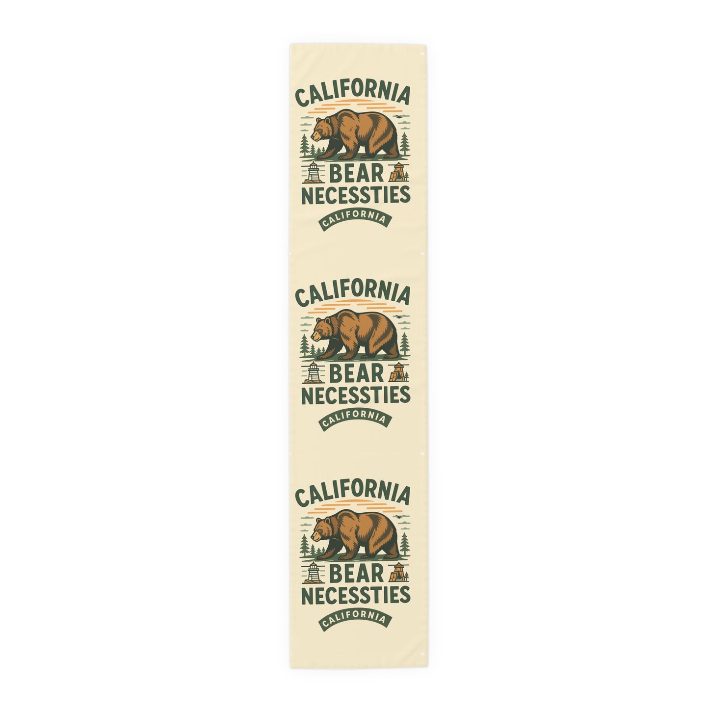 California Bear Necessities Table Runner | Rustic Home Decor, Dining Table Accent, Gift for Nature Lovers, Farmhouse Style