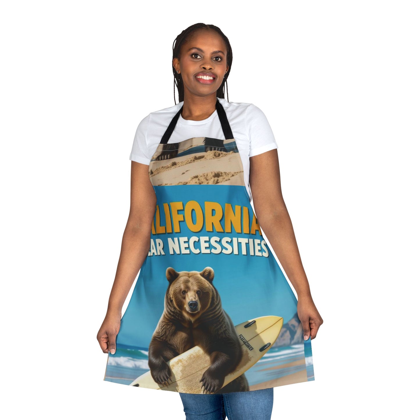 California Bear Necessities Apron for Cooking Enthusiasts, Fun Kitchen Gift, Great for BBQs, Parties, and Gift Giving, Unique Bear Design
