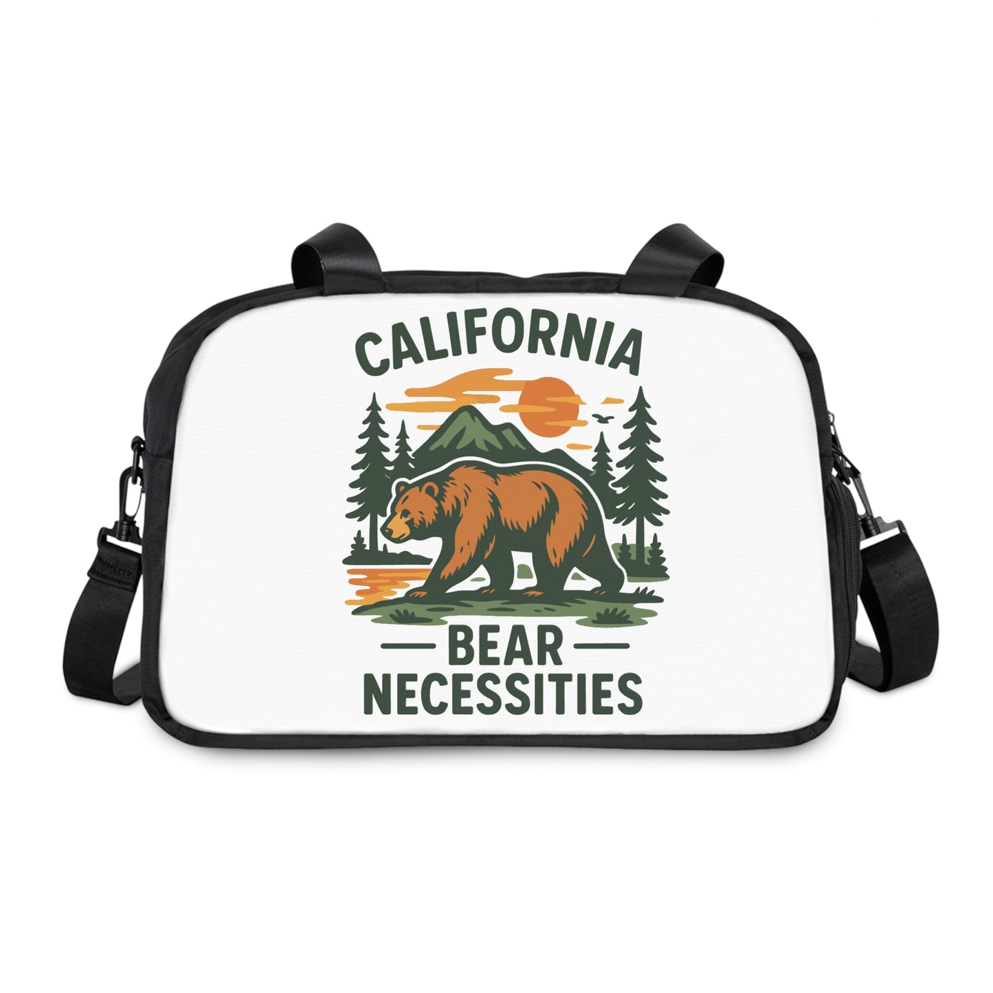 California Bear Necessities Fitness Handbag, Gym Bag, Travel Bag, Workout Tote, Outdoor Essentials